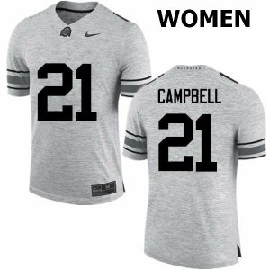 NCAA Ohio State Buckeyes Women's #21 Parris Campbell Gray Nike Football College Jersey ALS2045WC